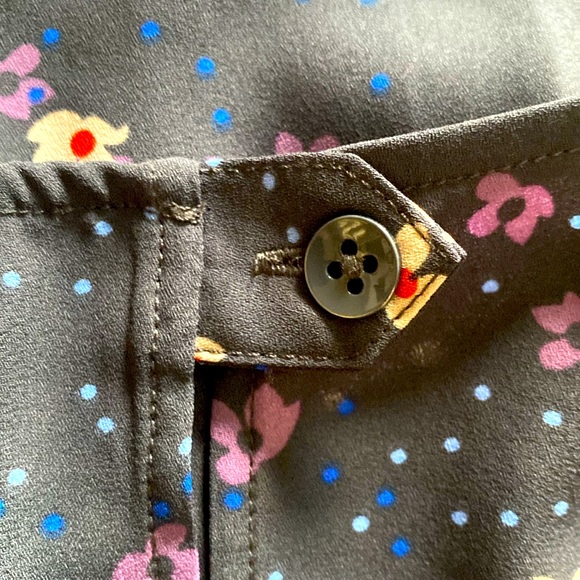 CABI "MUSE" 🩶GRAY🩶 MULTICOLOR FLORAL SHORT FLUTTER DRESS SIZE LARGE 🌟NWOT🌟 - Picture 9 of 15